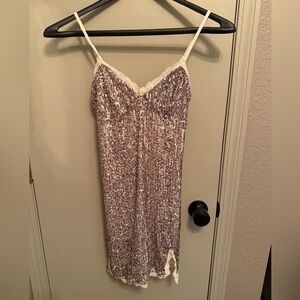 Wild Fable Cream Sequined Dress with Lace XS, Great Condition!